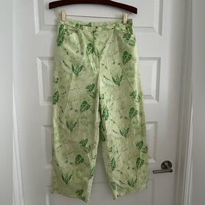 Talbots Leaf Print Pants Green Size 10